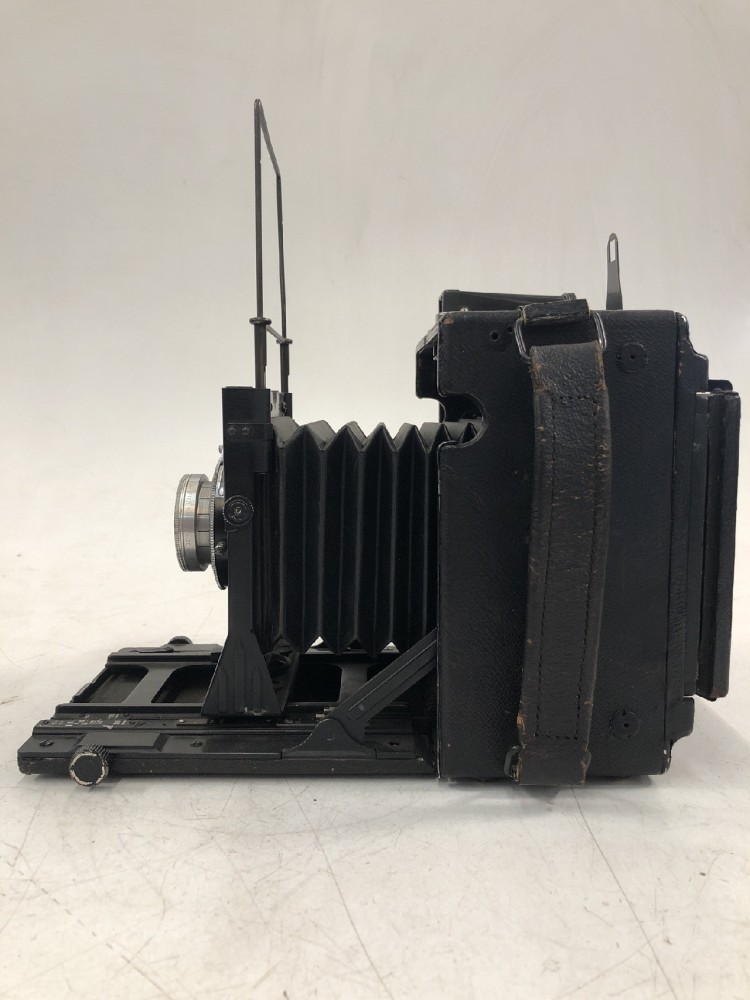 Camera, Graflex Speed Graphic, Anniversary Model, With Lens, Film Magazine, And Side Handle, Black, Graflex, 1940s+, Plastic