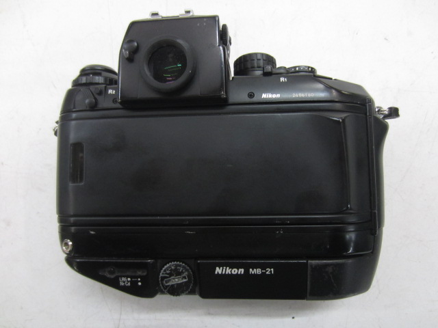 Camera Body, 35mm, Nikon F4, Serial Number 2486160, With Nikon MB21 Battery Pack Attached,  Practical (Accepts And Works With Flash Unit), Black, Nikon, 1980s+, Plastic