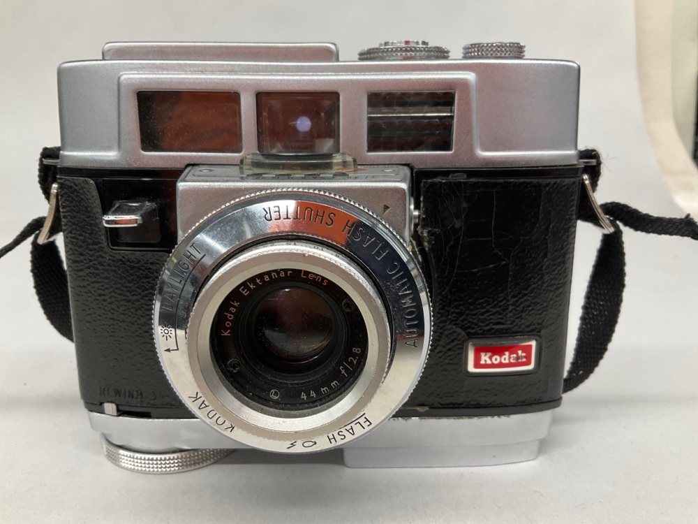Kodak Motormatic 35F Camera.  Uses 35mm film. Manufactured 1962-1967, Black, Kodak, 1960s+, Metal