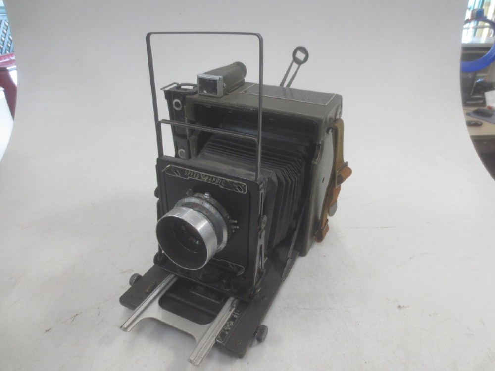 Camera, Graflex, Military Model, Olive Drab, 1940s+, Metal, USA