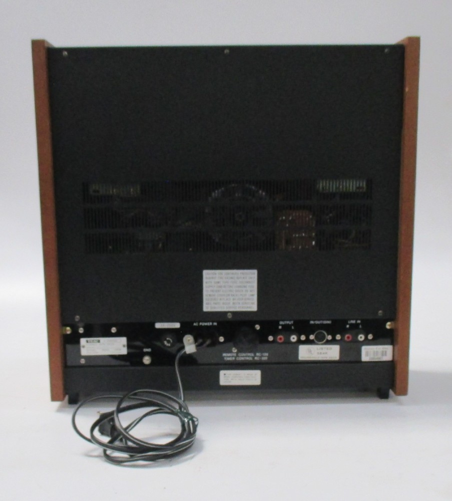 Reel-To-Reel Tape Recorder, Teac Model A-3300SX, 2 Reels, Paired with Practical Accessory Wired Remote Control, Tape Rewinds And Plays, Practical, Silver, Teac, 1970s+, Wood, Japan