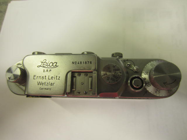 Camera, Body Only, Leica Model IIIC, Serial Number 481878, "DRP", Practical Mechanism, This Model Introduced in 1940 - This Camera Was Manufactured In 1949, Lens Has Separate Barcode, Black, Leica, 1940s+, Metal