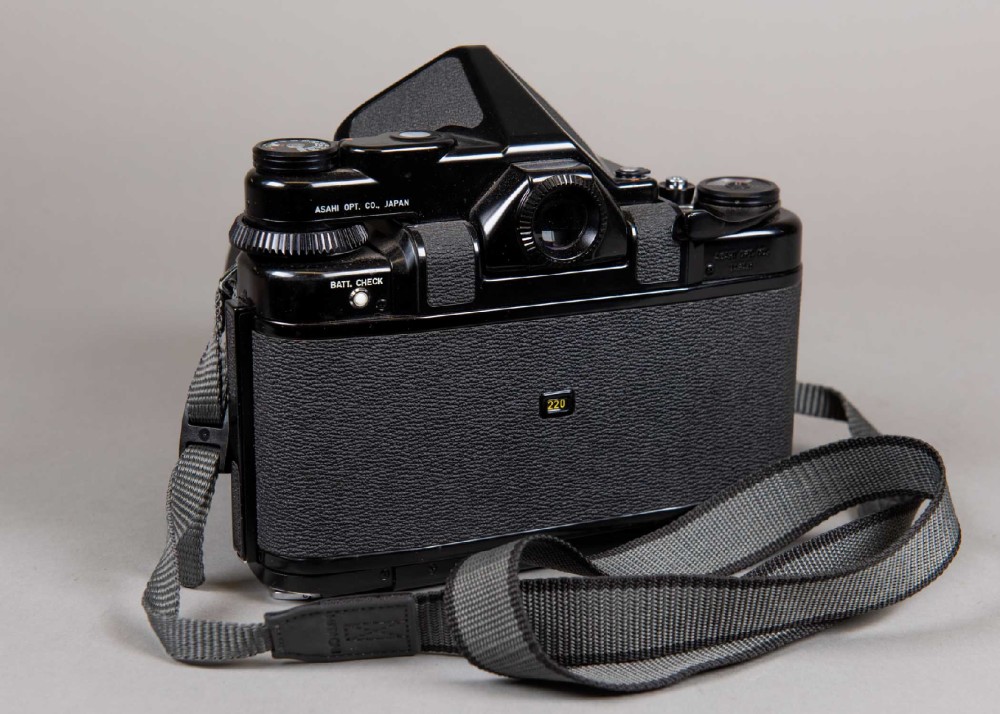 Pentax model 67, Ser.No.633992.  With Pentax-branded neck strap attached.  Introduced in 1990., Black, Pentax, 1990+, Metal, Japan