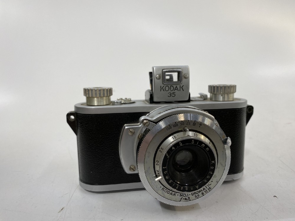 Camera, Kodak Model 35, Manufactured 1938-1948, Black, Kodak, 1930s+, Metal