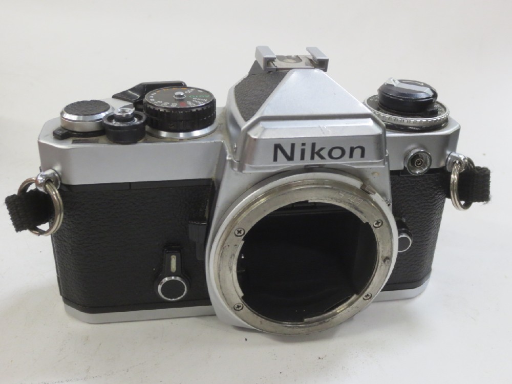 FE Model, Ser.No.FE3434253; Lens Has Separate Barcode, Silver, Nikon, 1960+, Metal, Japan, 4" L, 5.5"W, 3" H