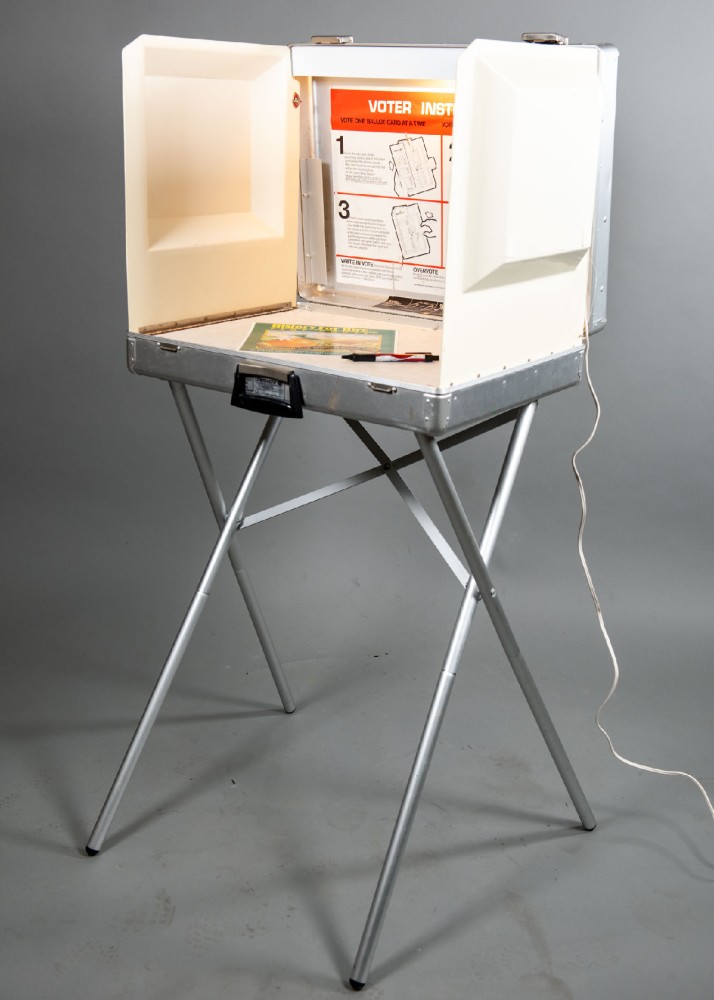 Voting Booth, Folds Into Metal Suitcase, Silver, Metal