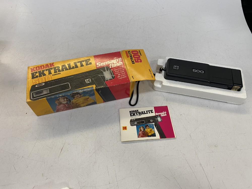 Still Camera, Ektralite 500, Kodak, In Box, Yellow, 1980s+, Plastic, USA