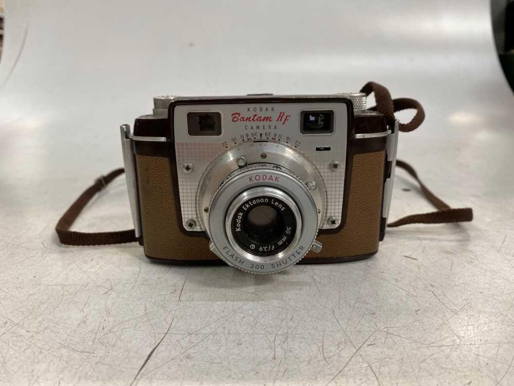 Camera, Kodak Bantam RF. Manufactured 1954 to 1957, Brown, 1950s, Metal