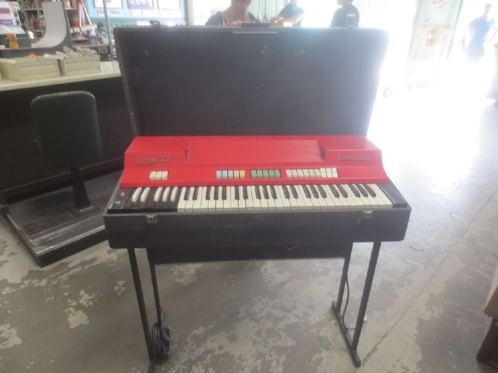 Keyboard, Organ, Compact CC/23 Organ, Introduced 1966,  Has Cover, Playwear, Red, Farfisa, 1960+