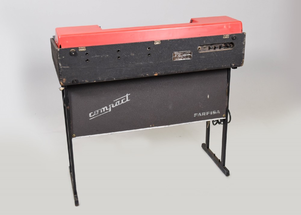 Keyboard, Organ, Compact CC/23 Organ, Introduced 1966,  Has Cover, Playwear, Red, Farfisa, 1960+