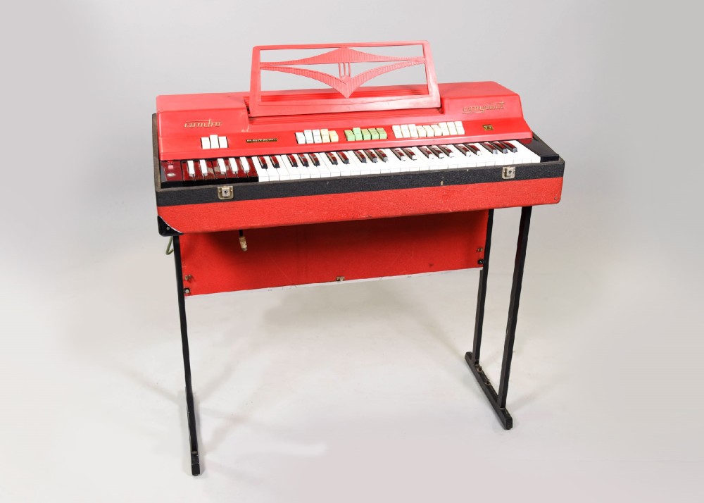 Keyboard, Organ, Combo Compact , Introduced 1966,  Practical, Built In Foldable Legs, Has Cover,  Playwear,, Red, Farfisa, 1960+