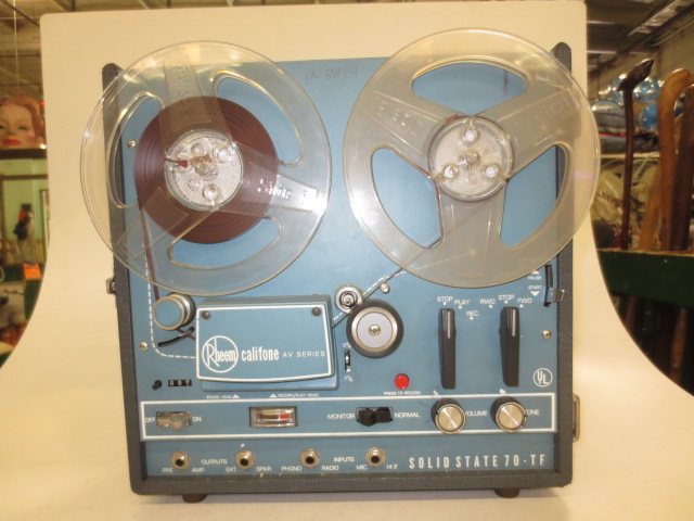 Reel-To-Reel Tape Recorder, Rheem Califone Model 70-TF, Practical, Blue, 1960s+, Metal, USA