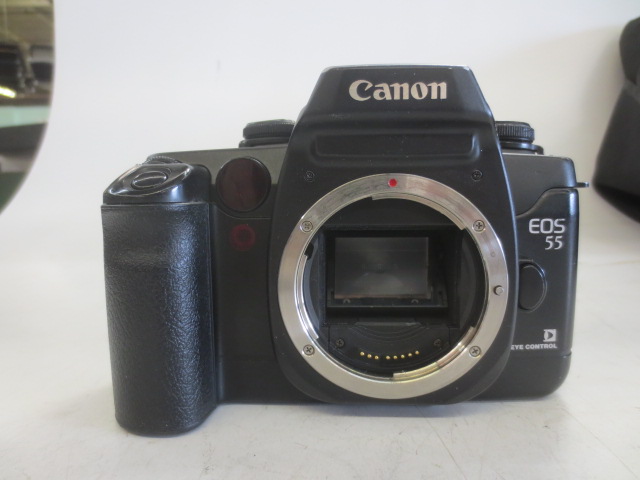 Canon Model EOS55, No Serial Number.  NOT YET TESTED (As Of 6/5/15)., Black, 1990+, Metal, Japan