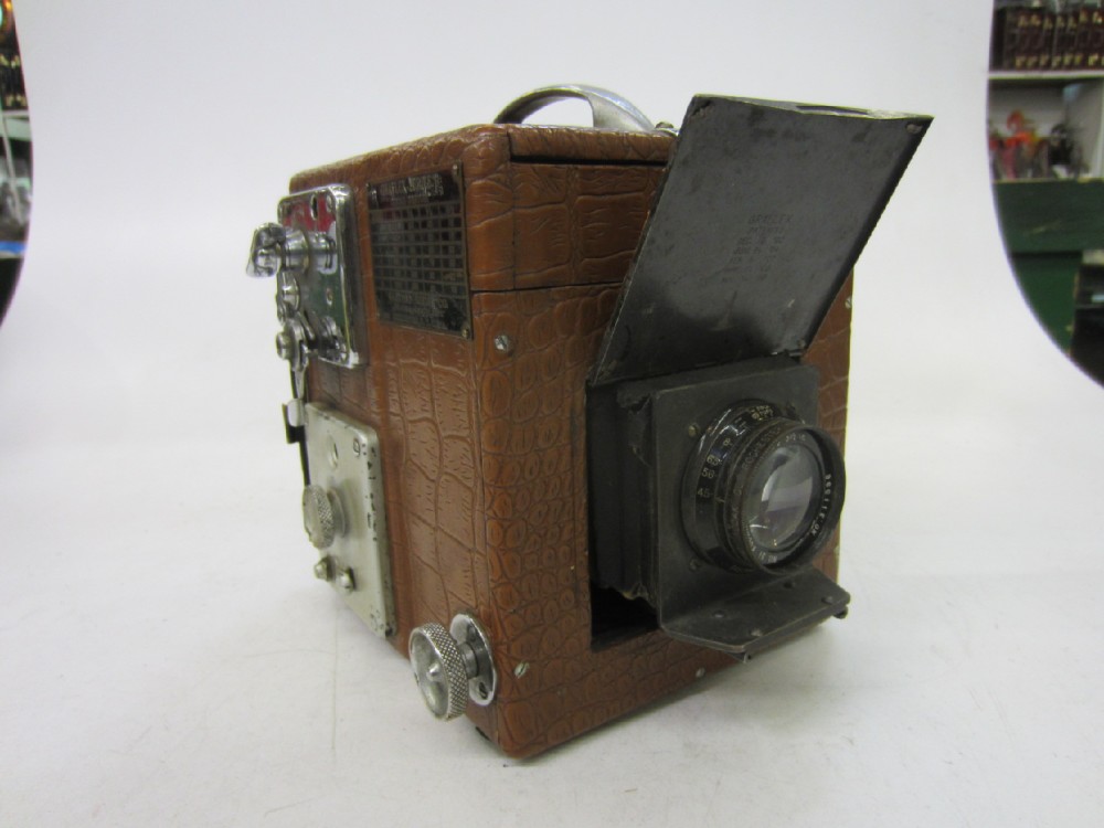 Camera, RB Graflex Series B 2x3 w/ w/ Kodak Anastigmat 5 1/2'' f/4.5 Lens, Top Handle, Alligator Grain Covering.  Serial 136867, Brown, 1923+, Wood, USA