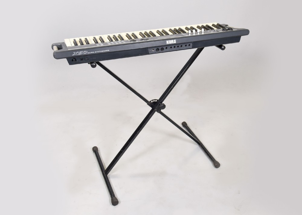 Keyboard, Korg X-50 Music Synthesizer, Comes With Power Cable In Separate Box, Case 33030842, Dark Gray, Korg, 2000s+