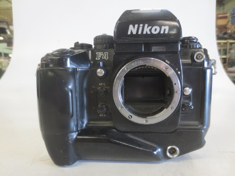 Nikon F4 Camera, Ser.No.2312150.  With MB-21 Motor Drive.  PRACTICAL., Black, Nikon, Metal, Japan
