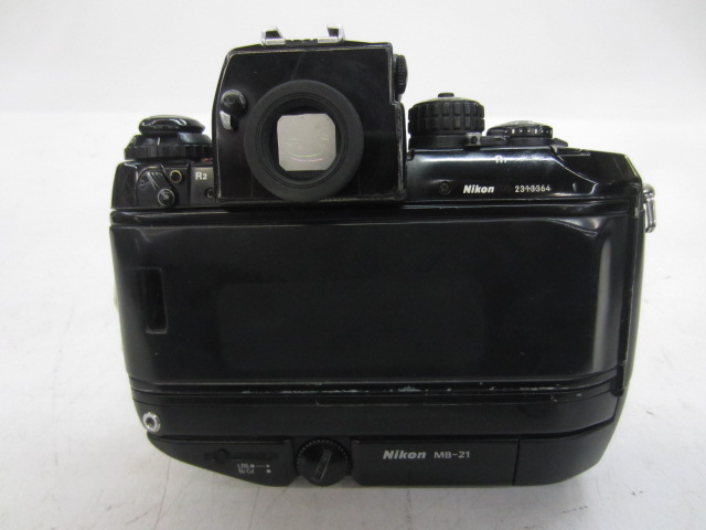 Nikon F4 Camera, Ser.No.2313364.  With MB-21 Motor Drive.  PRACTICAL., Black, Nikon, 1980+, Metal, Japan