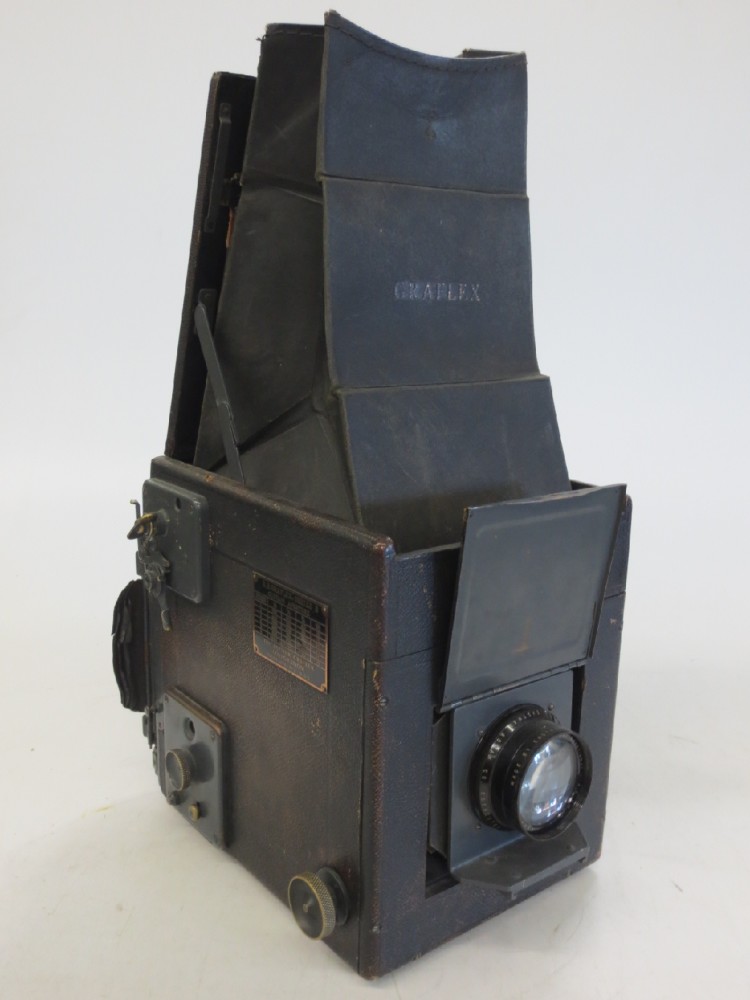 Camera, Auto Graflex, 3 1/4 X 4 1/4 RB, Brass, 1920s+, Wood, 7", 10", 9" H