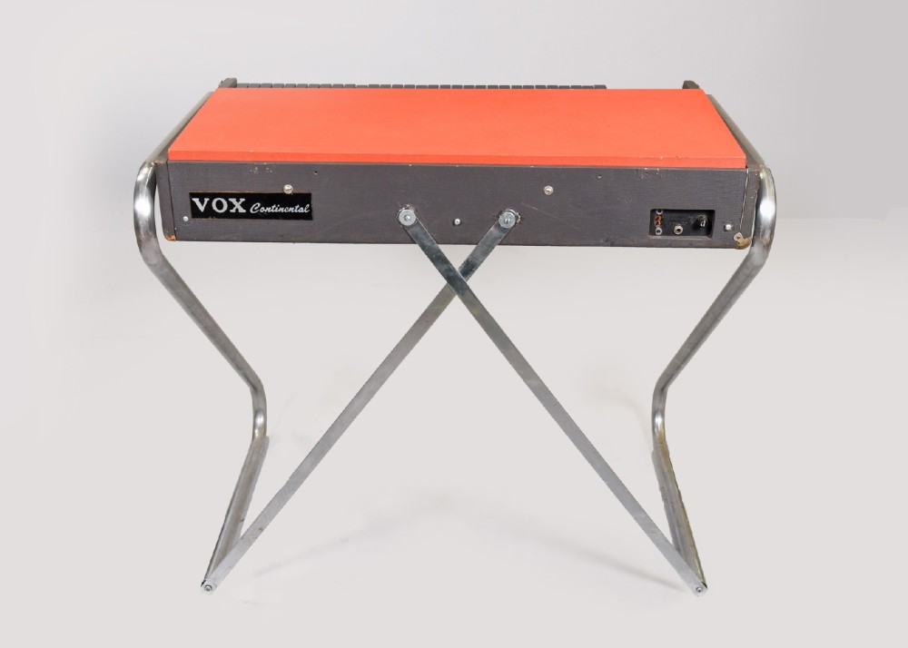 Keyboard, Organ, Vox Continental, Introduced 1965, Has Cover, Non-Operational, Playwear, US Version, Organ Dolly Available, Specially made two prong AC Power Cord Included, Dark Gray, Vox, 1960s+, 36"W